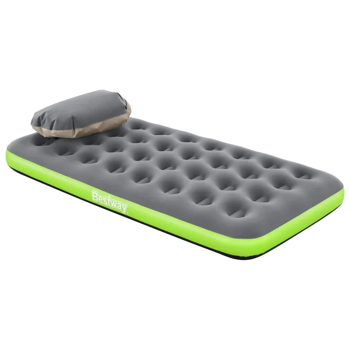 Bestway Saltea gonflabilă 1 persoană 188 x 99 x 22 cm Gri și Verde