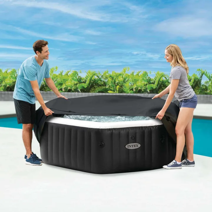 INTEX Învelitoare pentru spa Gri închis 211 x 211 cm PVC și PU