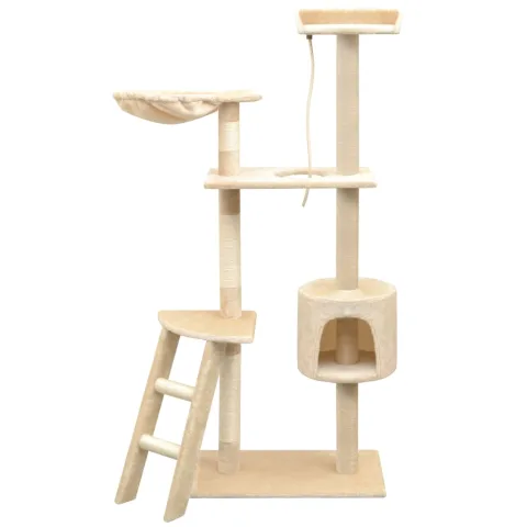 vidaXL Ansamblu pentru pisici, stâlpi cu funie de sisal, 150 cm, bej