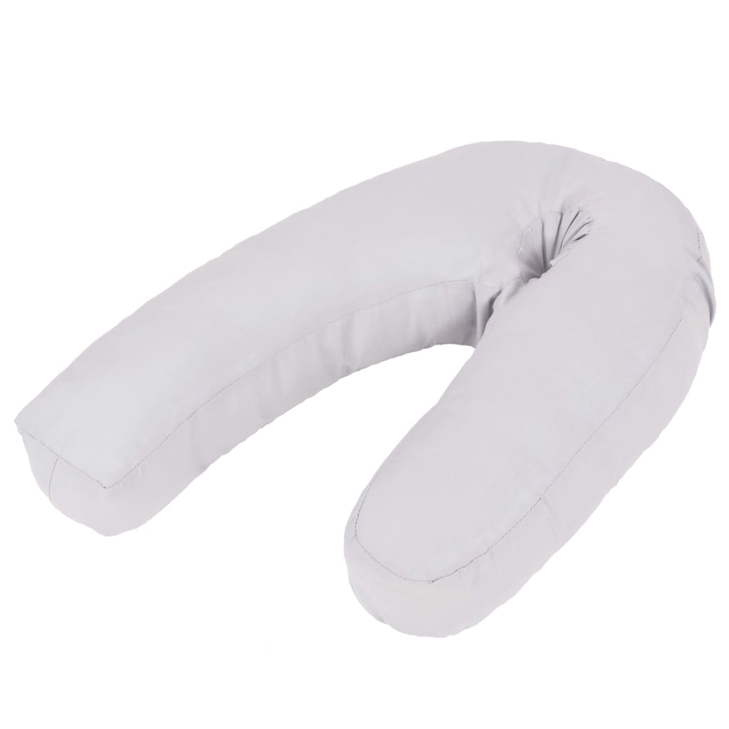 vidaXL Pernă de sarcină în formă de J, gri, 54x(36-43) cm