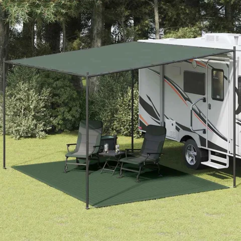 vidaXL Covor pentru cort, verde, 300 x 400 cm, HDPE