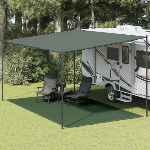 vidaXL Covor pentru cort, verde, 300 x 500 cm, HDPE