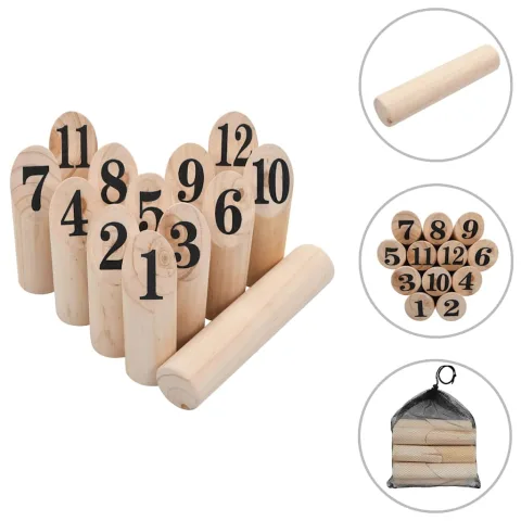 vidaXL Set pentru joc Kubb cu numere, lemn