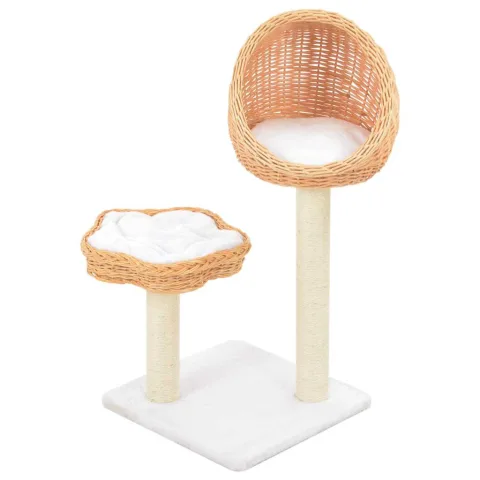 vidaXL Ansamblu pentru pisici cu stâlp funie sisal, natural, salcie