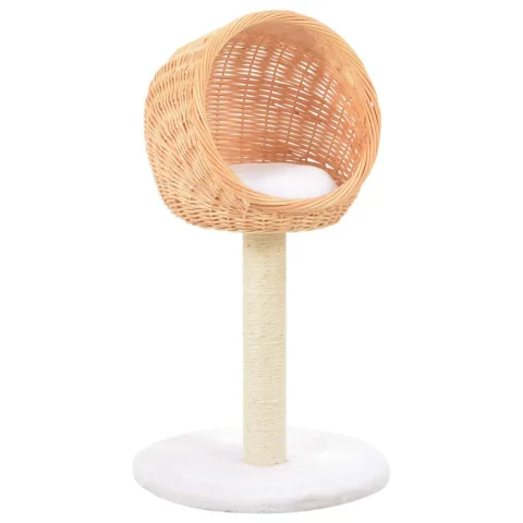 vidaXL Ansamblu pentru pisici cu stâlp funie sisal, lemn de salcie