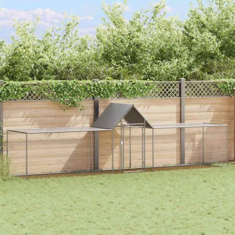 vidaXL Coteț pentru păsări, 5 x 1 x 1,5 m, oțel galvanizat