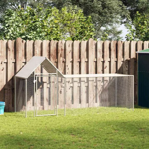 vidaXL Coteț pentru păsări, 3 x 1 x 1,5 m, oțel galvanizat