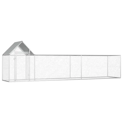 vidaXL Coteț pentru păsări, 5 x 1 x 1,5 m, oțel galvanizat