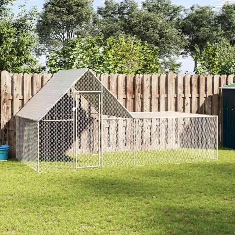 vidaXL Coteț pentru păsări, 4 x 2 x 2 m, oțel galvanizat