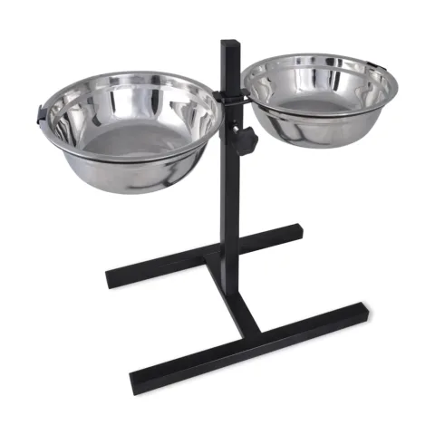 Suport pentru câine & 2 boluri din oțel inoxidabil x 4,1 l