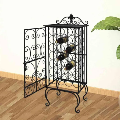 vidaXL Suport sticle de vin pentru 28 de sticle, metal