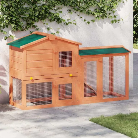 vidaXL Cușcă de exterior pentru iepuri, adăpost animale mici, lemn