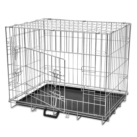 vidaXL Cușcă pentru câini pliabilă, metal, L