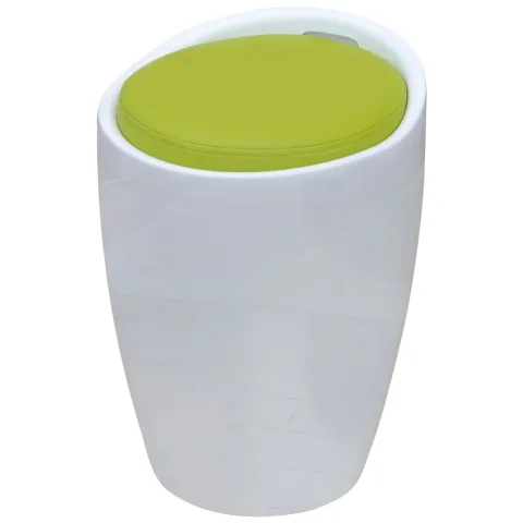 vidaXL Taburet, alb și verde, piele ecologică