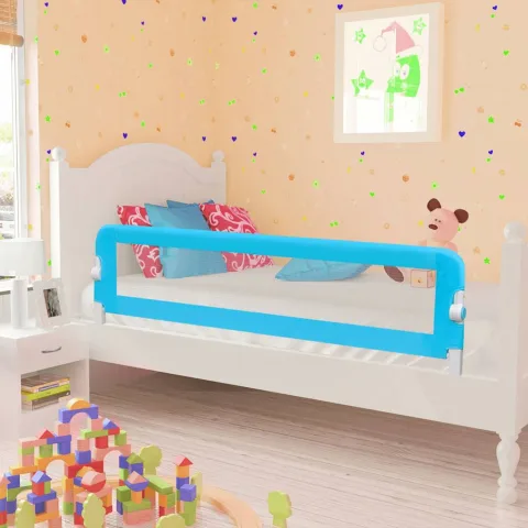 vidaXL Balustradă de siguranță pentru pat copil, albastru, 150x42 cm