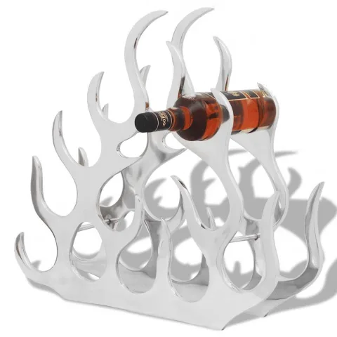 vidaXL Suport sticle de vin pentru 11 sticle, argintiu, aluminiu