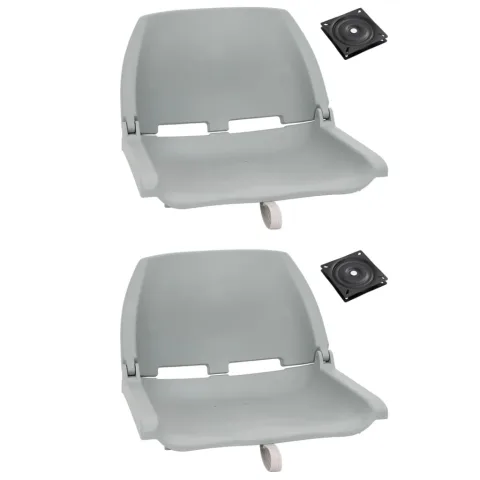 vidaXL Set cu scaun pliabil pentru barcă, 4 piese, gri