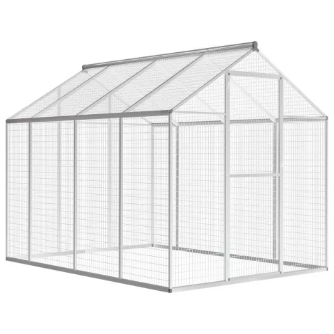 vidaXL Coteț pentru păsări de exterior, aluminiu, 178 x 242 x 192 cm