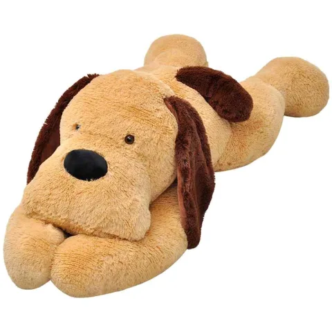 vidaXL Cățel de pluș de jucărie, maro, 80 cm