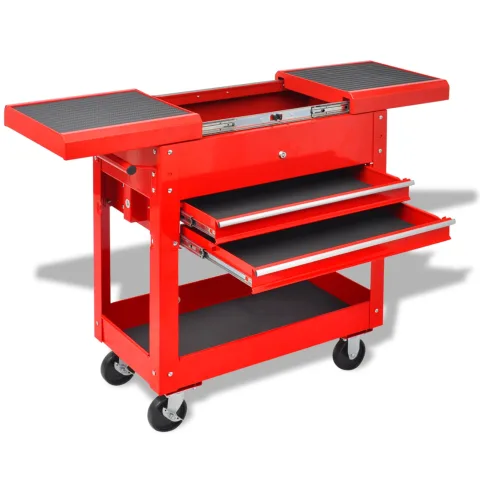vidaXL Cărucior pentru unelte Roșu 70.5 x 37 x 71 cm Oțel