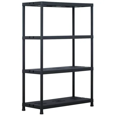 vidaXL Raft de depozitare, negru, 90 x 40 x 138 cm, plastic, 220 kg