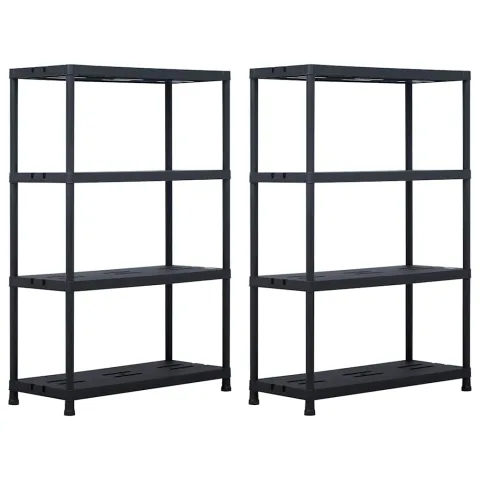 vidaXL Rafturi de depozitare 2 buc. negru 90x40x138 cm plastic 220 kg