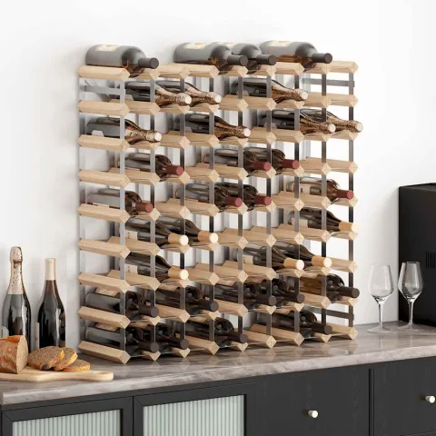 vidaXL Suport sticle de vin pentru 72 de sticle, lemn masiv de pin