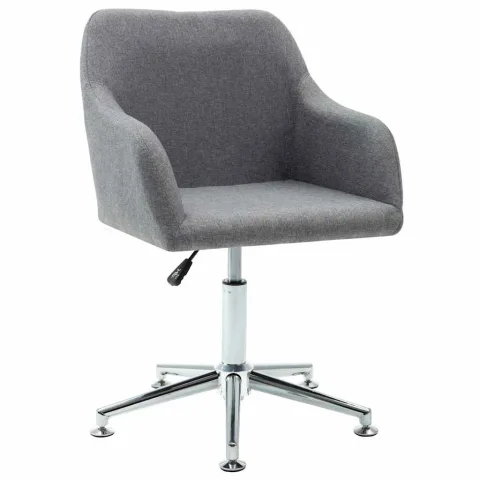 vidaXL Scaun de sufragerie pivotant, gri deschis, material textil