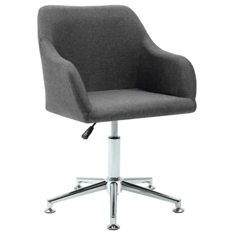 vidaXL Scaun de sufragerie pivotant, gri închis, material textil