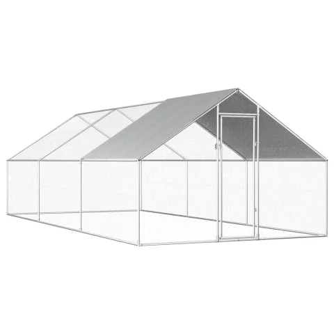 vidaXL Coteț de păsări pentru exterior, 2,75x6x1,92 m, oțel galvanizat