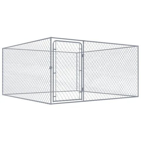 vidaXL Padoc pentru câini de exterior, 2 x 2 x 1 m, oțel galvanizat