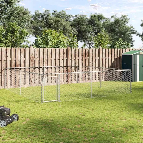 vidaXL Padoc pentru câini de exterior, 4 x 4 x 1 m, oțel galvanizat