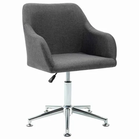 vidaXL Scaun de birou pivotant, gri închis, material textil