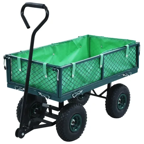 vidaXL Cărucior manual de grădină, verde, 250 kg