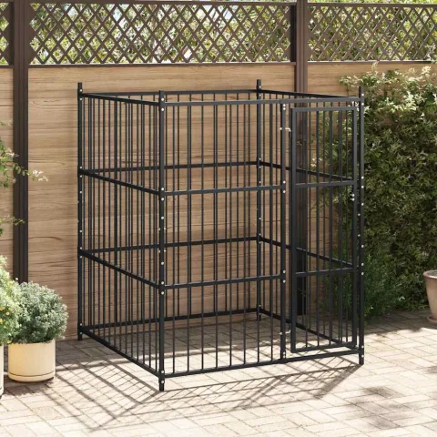 vidaXL Padoc pentru câini de exterior, 150 x 150 x 185 cm