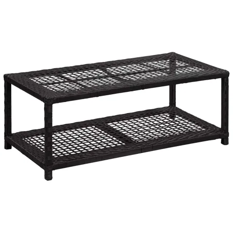 vidaXL Banchetă pantofar, negru, 80 x 40 x 30 cm, poliratan