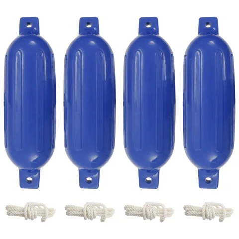 vidaXL Bară de protecție barcă, 4 buc., albastru, Ø 16x58 cm, PVC