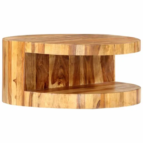 vidaXL Măsuță de cafea rotundă, 65 x 30 cm, lemn masiv de acacia