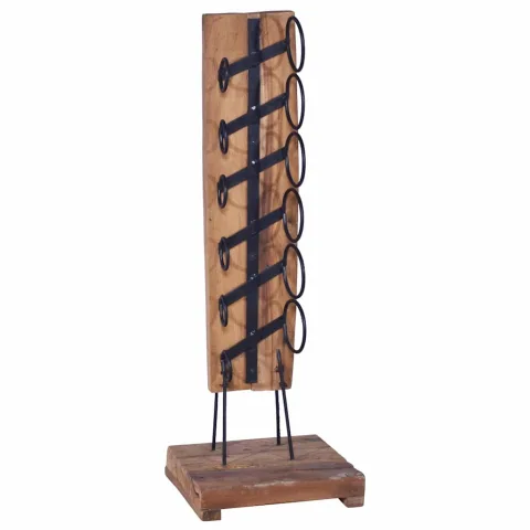 vidaXL Suport 6 sticle de vin, 35x35x100 cm, lemn masiv de tec