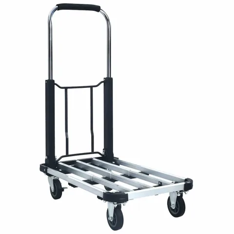 vidaXL Cărucior de transport pliabil, 150 kg, argintiu, aluminiu