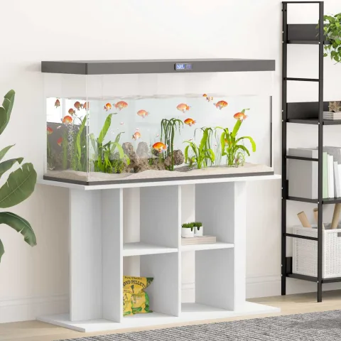 vidaXL Suport pentru acvariu, alb, 100x40x60 cm, lemn prelucrat