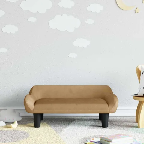 vidaXL Canapea pentru copii, maro, 70x40x24 cm, catifea