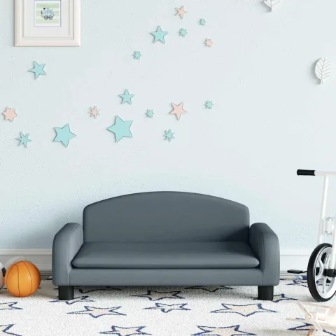 vidaXL Canapea pentru copii, gri, 70x45x30 cm, material textil