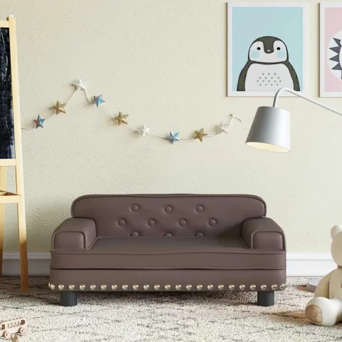 vidaXL Canapea pentru copii maro 70x45x30 cm piele artificială