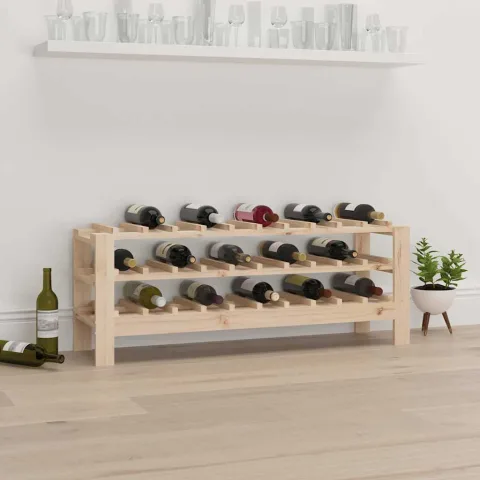 vidaXL Suport de vinuri, 109,5x30x42 cm, lemn masiv de pin