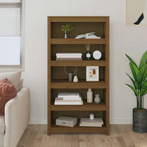 vidaXL Bibliotecă, maro miere, 80x35x154 cm, lemn masiv de pin