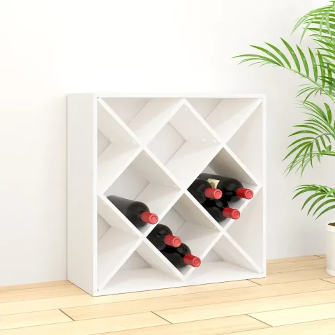 vidaXL Dulap de vinuri, alb, 62x25x62 cm, lemn masiv de pin