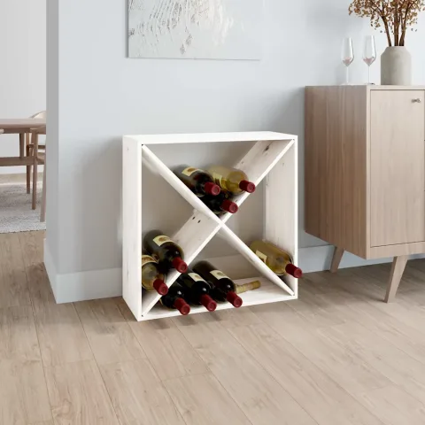 vidaXL Dulap de vinuri, alb, 62x25x62 cm, lemn masiv de pin