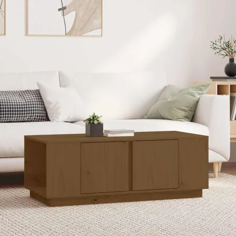 vidaXL Măsuță de cafea, maro miere, 110x50x40 cm, lemn masiv de pin