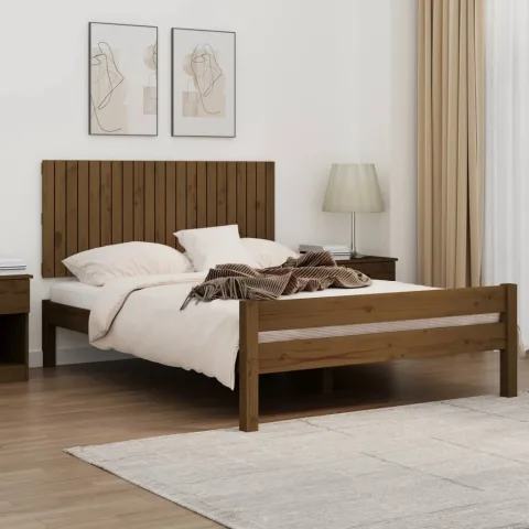 vidaXL Tăblie de pat pentru perete, maro miere, 140x3x60 cm
